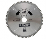 Saeketas metallile Tivoly XT50514004465; 216 mm; Z80; 3&deg;