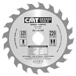 Saeketas puidule CMT 291; 125x2,4x20; Z20; 15&deg;