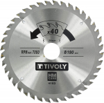 Saeketas puidule Tivoly XT50514004183; 190 mm; Z40; 15&deg;