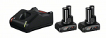 Tarvikute komplekt Bosch GBA; 12 V; 2x6,0 Ah + Laadija GAL 12V-40