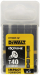 L&ouml;&ouml;kpadrunv&otilde;tmete komplekt DeWalt; T40; 57 mm; 5 tk