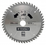 Saeketas puidule Tivoly XT50514004449; 216x1,7x30 mm; Z48