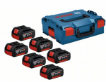 Tarvikute komplekt Bosch GBA 18V; 18 V; 6x4,0 Ah + Kandekohver