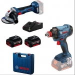 T&ouml;&ouml;riistakomplekt Bosch 0615990N1U (GDX 180-LI + GWS 180-LI); 18V; 2x4,0 Ah aku