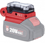 Aku adapter Worcraft CUA-S20Li; 20 V -> USB; Telefoni akude laadimiseks