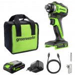 Akul&ouml;&ouml;kkruvikeeraja Greenworks ID3220A1; 24 V; 1x2,0 Ah aku