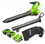 Akuleheimur-puhur Greenworks GD40BVIIK2X; 40 V; 2x2,0 Ah aku