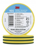 Isoleerlint 3M Temflex 165; 19 mm; 20 m; roheline; kollane