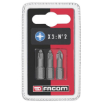 Kruviotsikute komplekt Facom ED102T.J3; PZ2; 25 mm; 3 tk