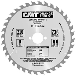Saeketas puidule CMT 291; 210x2,8x30; Z36; 15&deg;