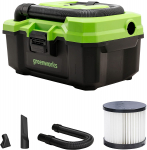 Tolmuimeja kuiv- ja m&auml;rgpuhastamiseks Greenworks G24WDV; 24 V (ilma aku ja laadijata)