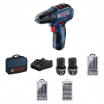 Trell-kruvikeeraja Bosch GSR 12V-30; 12 V; 2x2,0 Ah aku + Tarvikud