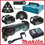 Universaalne t&ouml;&ouml;riist Makita DTM51RFJX1; 18 V; 2x3,0 Ah aku + Tarvikud