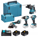T&ouml;&ouml;riistakomplekt Makita DLX4200JX1 (DDF489+DGA504+DHR242+DTD173); 18 V; 2x5,0 Ah aku