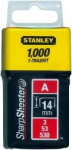 Klambrid Stanley; 11,3x14 mm; 1000 tk.; t&uuml;&uuml;p A; tsingitud
