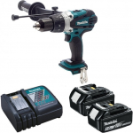 L&ouml;&ouml;ktrell-kruvikeeraja Makita DHP458RTJ; 18 V; 2x5,0 Ah aku