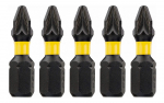 L&ouml;&ouml;kkruvikeerajate otsakute komplekt DeWalt FLEXTORQ; PZ2; 25 mm; 5 tk