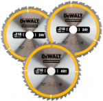 Saeketas puidule DeWalt DT1962; 216 mm; 2x24T; 1x40T; 3 tk