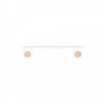 Valge terasest seinariiul tammepuust detailidega, 2 konksuga, pikkus 60 cm. Hook - Gazzda