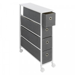 Valge-hall ratastega riiul 20x79 cm - Maximex