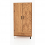 Tammepuidust naturaalset v&auml;rvi riidekapp 97x196 cm Abies - The Beds