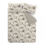 Beež flanell voodipesu kaheinimesevoodile 200x200 cm Alpine Vilage - Catherine Lansfield