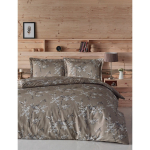 Pruun puuvillane voodipesu kaheinimesevoodile 200x200 cm Chicory - Mijolnir