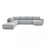 Helehall velvetist U-kujuline diivan, vasak nurk Nihad modular - Bobochic Paris