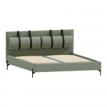 Roheline polsterdatud kaheinimesevoodi koos voodip&otilde;hjaga 140x200 cm Tulsa - Ropez