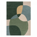 Roheline k&auml;sitsi kootud villane vaip 160x230 cm Glow Green & Blue - Flair Rugs