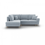 Helesinine sametist panipaigaga nurgadiivanvoodi (vasak nurk/"L"-kujuline) Kyoto - Cosmopolitan Design