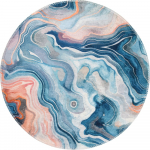 Sinine-roosa pestav &uuml;mmargune vaip &oslash; 100 cm Colors of Joy - Vitaus