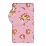 Roosa laste puuvillane lina &uuml;heinimesevoodile 90x200 cm Paw Patrol - Jerry Fabrics