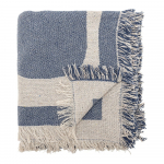 Sinine/beež taaskasutatud puuvillast tekk 130x160 cm Ethan - Bloomingville