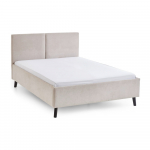 Beež polsterdatud kaheinimesevoodi liistudest raamiga 140x200 cm Piano - Meise M&ouml;bel