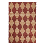 Terrakottapunane k&auml;sitsi kootud džuudiseguga vaip 60x230 cm Effie Diamond - Flair Rugs