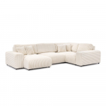 Kreem velvetist nurgadiivan (parem nurk/U-kujuline) Justin - Ropez