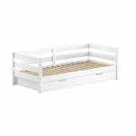 Valge m&auml;nnipuidust lastevoodi v&auml;ljat&otilde;mmatava voodip&otilde;hjaga 90x200 cm Margrit - Vipack