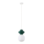Valge/petroleeniv&auml;rvi keraamiline rippvalgusti klaasist varjuga, &oslash; 18 cm Clio - Nova Luce