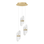 Metallist h&auml;mardatav LED-ripatslamp messingiv&auml;rvis klaasist varjuga, l&auml;bim&otilde;&otilde;duga 32 cm Lucien - Nova Luce