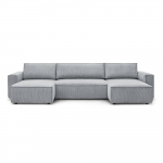 Helehall velvetist U-kujuline nurgadiivanvoodi Nihad - Bobochic Paris