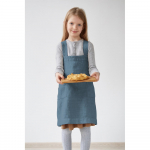 Laste sinisest linane p&otilde;ll Pinafore, 72 x 45 cm - Linen Tales
