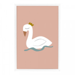 Seinaplakat valges raamis Swan, 45 x 65 cm Xander - Bloomingville Mini