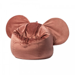 Punane sametist laste diivanikott Ears - The Brooklyn Kids