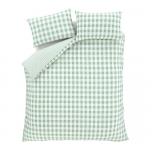 Roheline pikendatud krepp-voodipesu kaheinimesevoodile 230x220 cm Seersucker Gingham Check - Catherine Lansfield