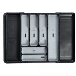 Musta ja halli v&auml;rvi laiendatav plastist k&uuml;ljepaneel sahtlile 41,5 x 35 cm - Addis