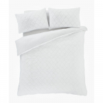 Valge mikro pl&uuml;&uuml;sist &uuml;heinimesevoodipesu 135x200 cm Cosy Diamond - Catherine Lansfield