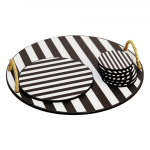 Must-valged puidust allapanijad, 8 t&uuml;ki komplektis - Hermia