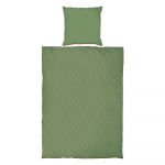 Roheline-pruun puuvill-satiinist voodipesu &uuml;heinimesevoodile 140x200 cm Mini - Mette Ditmer Denmark
