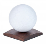 Tumepruun p&auml;hklipuidust LED laualamp (k&otilde;rgus 13 cm) Smart LunaSpin - Gingko